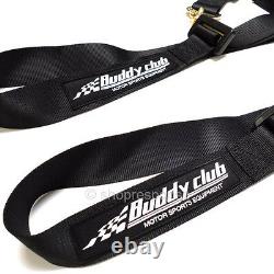 Buddy Club Racing Spec 4 Point Seat Belt Harness Black BC08-RSSH4-B Genuine