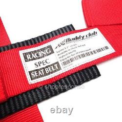 Buddy Club Racing Spec 4 Point Seat Belt Harness Red BC08-RSSH4-R