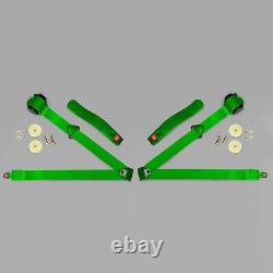 Bus Retractable 3 Point Seat Belts, Pair LIME GREEN For 1950-1979 VW