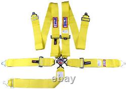 Cam Lock 5 Pt Seat Belt Sfi 16.1 Harness Floor Mount Rjs Racing Yellow Sportsman