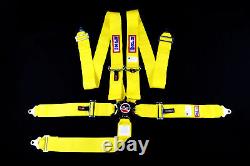 Cam Lock 5 Pt Seat Belt Sfi 16.1 Harness Floor Mount Rjs Racing Yellow Sportsman