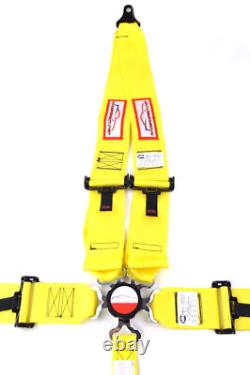 Cam Lock Racing Harness 5 Pt Seat Belt V Mount Signature Series Yellow & Black