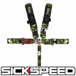 Camo Sfi Approved 5 Point Racing Harness Shoulder Pad Safety Seat Belt Buckle