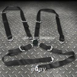Chrome 49stainless Steel Chassis Harness Bar+black 4-pt Strap Camlock Seat Belt
