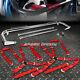 Chrome 49stainless Steel Chassis Harness Bar+red 4-pt Strap Camlock Seat Belt