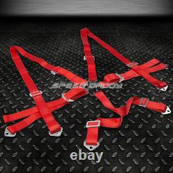 Chrome 49stainless Steel Chassis Harness Bar+red 6-pt Strap Camlock Seat Belt