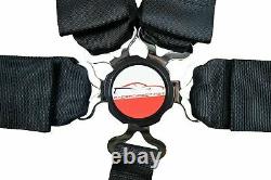Clip In Seat Belt Harness 5 Point Roll Bar Mount 3 Cam Lock Sfi 16.1 Black