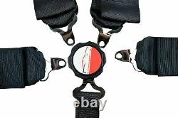 Clip In Seat Belt Harness 5 Point Roll Bar Mount 3 Cam Lock Sfi 16.1 Black