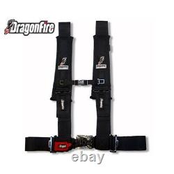 Dragonfire Polaris RZR 900/XP1000 Harness Mount Kit with4-Pt H Style SewnIn Blk 3