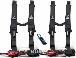 Dragonfire Racing 4 Point Harness 2 Black 2 Pack with Seat Belt Bypass Clip