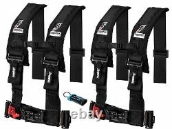 Dragonfire Racing 4 Point Harness 3 Black 2 Pack with Seat Belt Bypass Clip