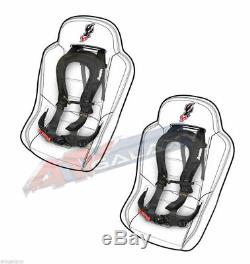 Dragonfire Racing Black Pair EVO 4 Point Seat Belt Safety Harnesses Universal