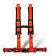 Dragonfire Racing Orange H-Style 4 Point 2 Seat Belt Harness Sewn In Universal