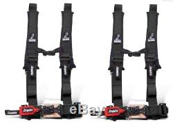 Dragonfire Racing UTV SXS Seat Belt 2 Style 4 Point Harnesses Black (Pair)