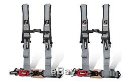 Dragonfire Racing UTV SXS Seat Belt 2 Style 4 Point Harnesses Grey (Pair)