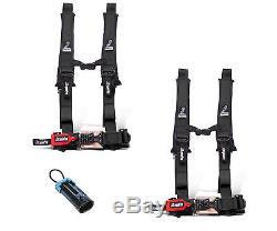 Dragonfire Safety Seat Belts Harness Pair 4 Point 2 Bypass Black Polaris Can Am
