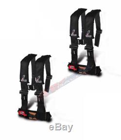 Dragonfire Seat Belt Harness 4 Point 3 Padded Black Pair Yamaha Can Am Polaris