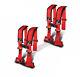 Dragonfire Seat Belt Harness 4 Point 3 Padded Red Pair Yamaha Can Am Polaris