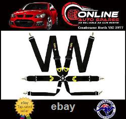 FIA Approved 6-POINT Racing Harness QUICK RELEASE Black race seat belt