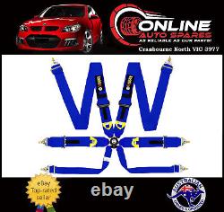 FIA Approved 6-POINT Racing Harness QUICK RELEASE Blue race seat belt