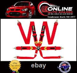 FIA Approved 6-POINT Racing Harness QUICK RELEASE Red race seat belt