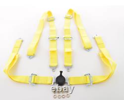 FK harness 4 point universal seat belt yellow track rally race bucket safety