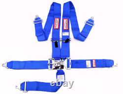 Floor Mounted Blue Safety Harness Sfi 16.1 5 Point 3 Latch & Link Seat Belt