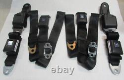 For 1967 Camaro Firebird Retractable Lap + Shoulder Harness Seat Belt Set, Black