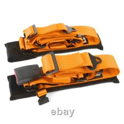 For CanAm X3 YXZ UTV Orange Pair of 4 Point Harness Racing Seat Belt 3 Padding