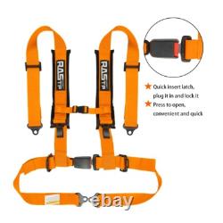 For CanAm X3 YXZ UTV Orange Pair of 4 Point Harness Racing Seat Belt 3 Padding