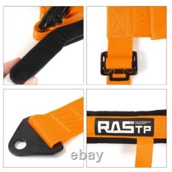 For CanAm X3 YXZ UTV Orange Pair of 4 Point Harness Racing Seat Belt 3 Padding