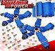 For Nissan 2X 3Inch 5-Point Race Seat Belt Cam Lock Harness Strap Kit Pair Blue