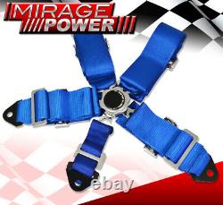 For Nissan 2X 3Inch 5-Point Race Seat Belt Cam Lock Harness Strap Kit Pair Blue