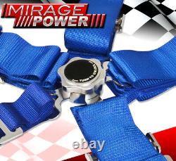 For Nissan 2X 3Inch 5-Point Race Seat Belt Cam Lock Harness Strap Kit Pair Blue
