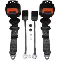 For Vw Beetle Bug Front Seat Belt with 3 Joints Automatic Type Black Pair
