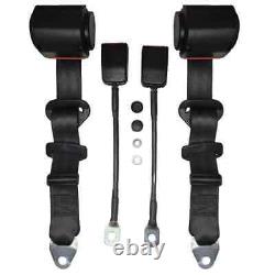 For Vw Beetle Bug Front Seat Belt with 3 Joints Automatic Type Black Pair
