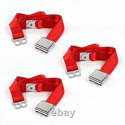 Ford Truck 1948 1952 Airplane 2pt Red Lap Bench Seat Belt Kit 3 Belts rod