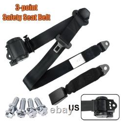 Front Auto Vehicle Adjustable Retractable 3 Point Safety Seat Belt Straps