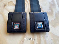 GM Black Retractor Seat Belts 68-72 Chevy Olds Pontiac GTO Nova Chevelle Impala