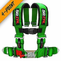 GREEN 4 Point 3 Inch Safety Harness Seat Belt RZR 170 570 800 XP900 XP1000 S900