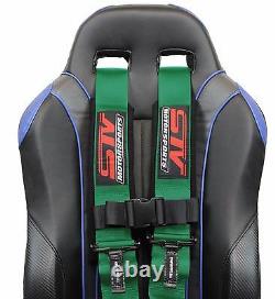 GREEN 4 point Racing Harness Seat Belts Razor RZR UTV Buggy Off-Road