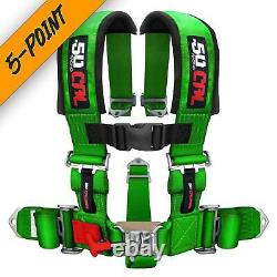 GREEN 5 Point Safety Harness 2 Inch Seat Belt UTV RZR Sand Rail 4x4 Rock Crawler