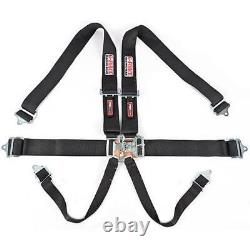 G-Force 6001BK 6pt Harness Set L&L Black Indiv Shldr Seat Belt Retractor Release