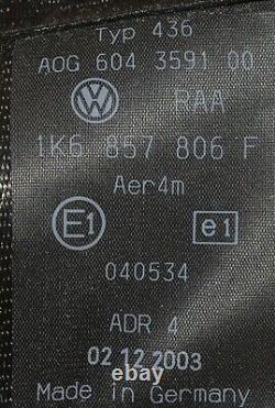 Genuine Volkswagen Golf 2004-2007 Rear Right Seat Safety Seatbelt 1k6857806f RAA