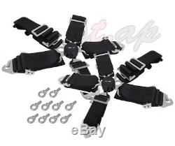 Godsnow Universal 2X 5-Point 3 Inch Camlock Seatbelt Seat Belt Harness Black