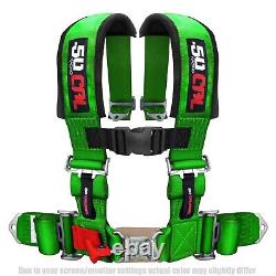 Green 2in 4 point Harness Seat Belt with Bypass Plug For CanAm Commander 800 X3 RC