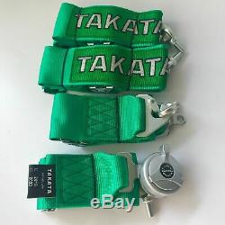 Green 4Point Camlock Quick Release Racing Car Seat Belt Harness Universal