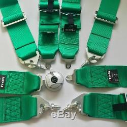 Green 4Point Camlock Quick Release Racing Car Seat Belt Harness Universal