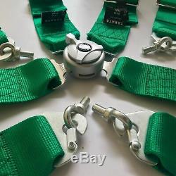Green 4 Point Camlock Quick Release Racing Car Seat Belt Harness