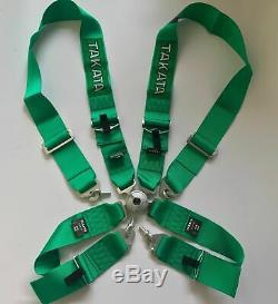 Green 4 Point Camlock Quick Release Racing Car Seat Belt Harness Universal